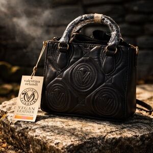 NWT Valentino Orlandi Black Quilted Mini Bag